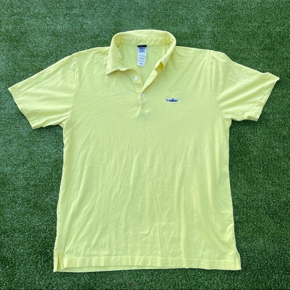Patagonia Short Sleeve Men's Polo Trout Fitz Roy medium casual Preowned - Picture 2 of 9